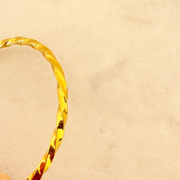 Vintage Monet Cuff Bracelet Gold Tone Signed Estate Jewelry Bundle of 2 - Picture 5 of 11